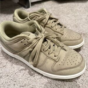 Army green suede Low-Top Nikes. Women’s 7.5, barely worn.